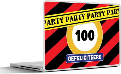 Laptop sticker - 11.6 inch - Verjaardag - 100 - Feest - 30x21cm - Laptopstickers - Laptop skin - Cover