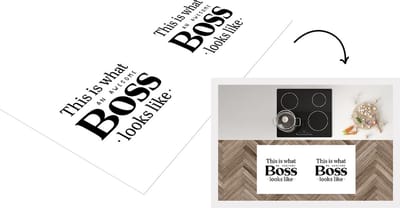 Keukenloper - Loper keuken - Baas - Werk - Quotes - 120x60 cm - Keukenloper vinyl
