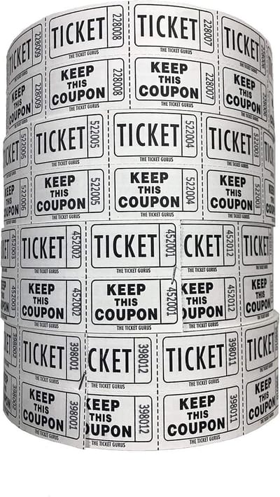 Loterij Tickets Set - 4 Rollen met 8000 Dubbele Trekking Tickets