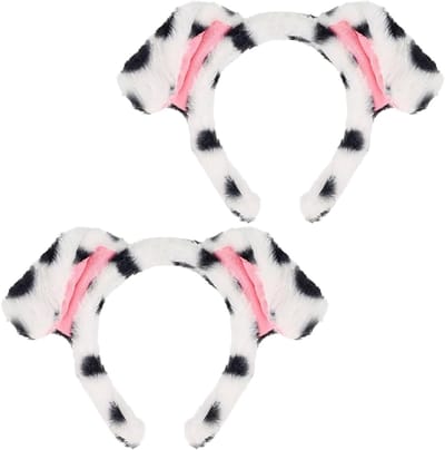 2 Stuks Dalmatische Hondenoren Hoofdband voor Volwassenen, Pluizig Kostuum voor Halloween en Feest Cosplay, Dierenoren Hoofdband voor Dalmatische Honden