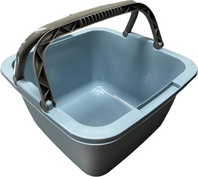 HL Afwasbak – Vierkante Afwasteil – 18,5 Liter – Lichtblauw – Met Hengsel – Wasbak – Keuken & Huishouden – Camping - 39x39x22cm