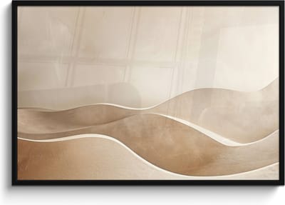 Poster in lijst - Fotolijst 120x80 cm - Posters - Beige - Natuur - Abstract - Modern - Posterlijst zwart - Decoratie - Wanddecoratie woonkamer - Muurdecoratie slaapkamer