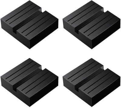 4 Stuks Gegroefde Rubberen Kriksteun voor Auto - Universele Bescherming voor Krikstandaards