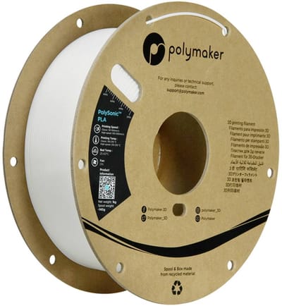 Polymaker PA12001 PA12001 Filament PLA kunststof Highspeed filament 1.75 mm 1000 g Wit PolySonic™ 1 stuk(s)