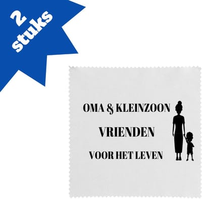 Akyol - oma en kleinzoon vrienden voor het leven brillendoekjes - Vriend - oma/kleinzoon - oma cadeautjes - cadeau - kado - geschenk - kleinzoon verjaardag - kleinzoon artikelen - 17,8 bij 17,8 cm - 2 stuks