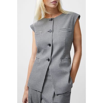 French Connection Holden Houndstooth Waistcoat Black/ecru Size: 18 | Outlet | Dames | Zwart