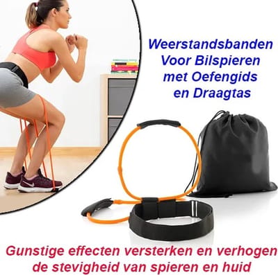 Weerstandsbanden Voor Bilspieren met Oefengids en Draagtas