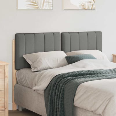 vidaXL - Gestoffeerd - hoofdbord - met - hoofdeinde - Bruin - en - Lichtgrijs - 120 - cm