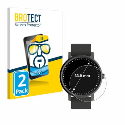 BROTECT - Screenprotector voor Ronde Displays (ø: 33 mm) - Folie Beschermfolie transparant 2 Stuks