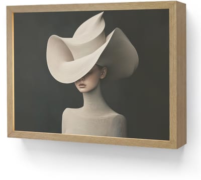 Wandlamp 40x30 cm - Oplaadbaar - Vrouw - Golvende - Hoed - Wandlampen binnen woonkamer - Slaapkamer lamp - Decoratieve nachtlamp - Vloerlamp draadloos