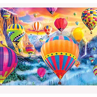 Diamant Schilderij Kleurrijke Hete Luchtballon Diamant Borduurwerk Kruissteek 20X30CM yellow