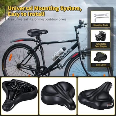 Extra Groot Comfortabel Fietszadel voor Mannen en Vrouwen - Ideaal voor Peloton, Oefeningen, Bergen en Racefietsen