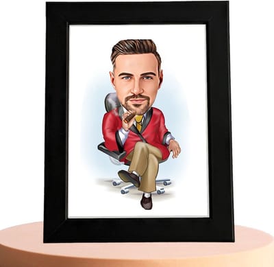Big Boss Karikatuur - Karikatuur met Jouw Foto - Cadeau - Verjaardag - Kerst - Kado - Valentijn - Gepersonaliseerd Cadeau