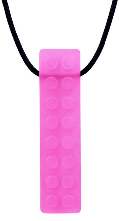 Ark Therapeutics kauwsieraad speelgoed Brick Stick ketting roze.