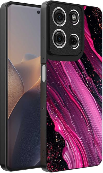 Geschikt voor Motorola Edge 60 Pro Telefoonhoesje met marmer opdruk - TPU backcover case marble design - Paars Roze - Smartphonica geschikt voor Motorola Edge 60 Pro