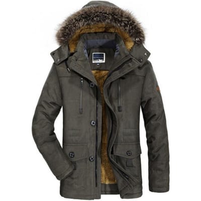 Winterkleding Medium en Lang Katoengewatteerde Kleding Herenkleding Fluweel Verdikt Grote Maat Middelbare en Oudere Leeftijd Warme Katoenen Kleding Jas met Capuchon 6XL