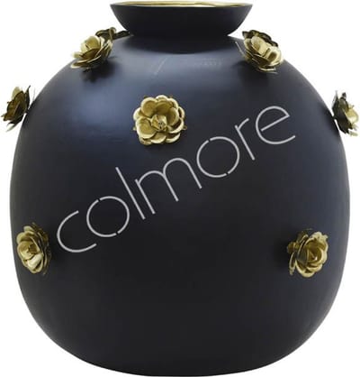 Colmore vaas met bronzen rozen alu/mat 39x39x34
