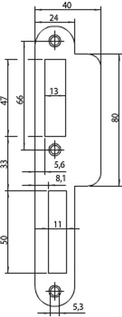Nemef Sluitplaat type p7200/17 rs afgerond DIN links