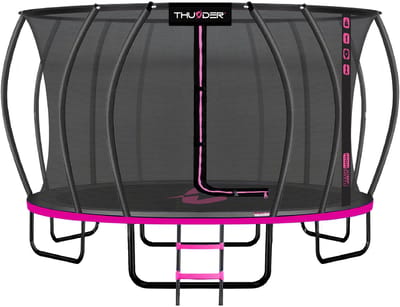 Grote Tuintrampoline 488 cm met Veiligheidsnet en Ladder – Ronde Outdoor Trampoline voor Kinderen en Volwassenen – Max 150 kg – Complete Set Roze