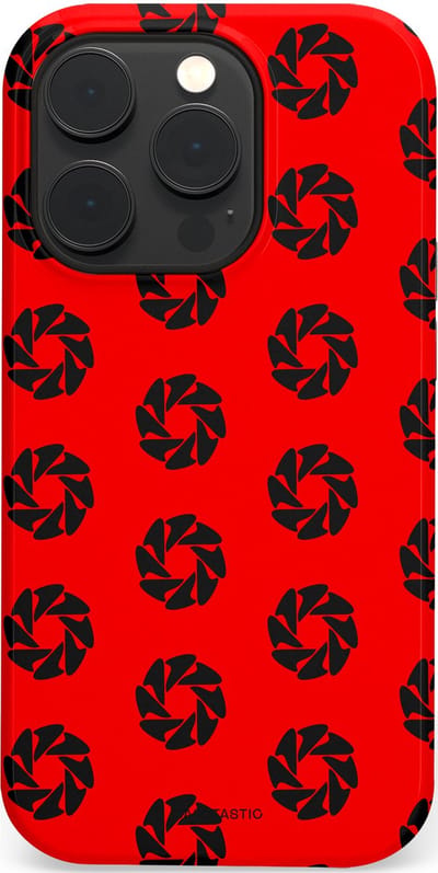 Casetastic hoesje geschikt voor Apple iPhone 14 Pro - MagSafe - Dubbellaagse bescherming - Zwarte Sterren op Rood - Fashion Case - Rood Zwart