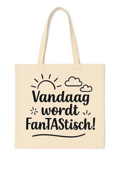 Canvas Tas - Schoudertas - Duurzame-Shopper - Eco-Friendly-Tas - FanTAStisch - Tas - Cadeau-Voor-Vrouw - Herbruikbare Boodschappentas - Trendy-Tote-Bag - Katoenen tas - Cadeau - Dagelijkse shopper - Stoffen tas - Leuke tekst -