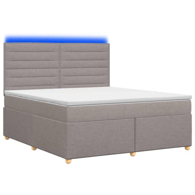 vidaXL - Boxspringbed - met - matras - met - hoofdeinde - Taupe - 140 - x - 200 - cm - Stof