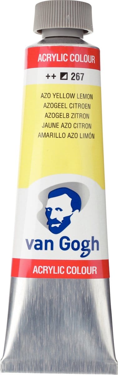 Van Gogh Acrylverf Geel - Acrylpaint - 267 Azogeel Citroen - Acrylic Verf Paint - Acrylaatverf - Gele Hobbyverf - Watergedragen Verf - Sneldrogende Pigmentrijke Verf - 40ml