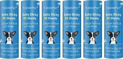 Extra Brede Lintroller Refills voor Huisdierenharen - 4 stuks, 90 Bladen per Rol, 16,5 cm