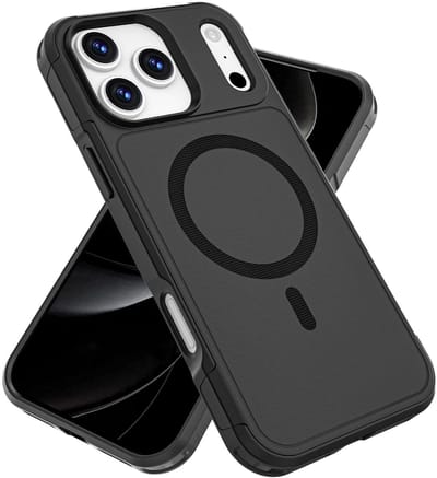 Hoesje Geschikt voor Apple iPhone 17 Pro Max - Compatibel met MagSafe | Back Cover met Magneet | Dual-Layer Hybride Case | Zwart