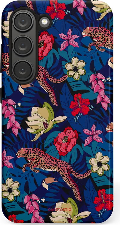 Casetastic Hoesje Geschikt voor Samsung S23 - Stijlvolle Beschermende Duo-layer Case - Jungle parade