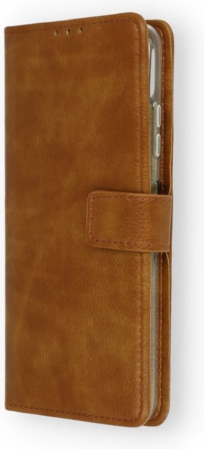 LuxeBass Hoesje geschikt voor Oppo Reno 6 - Boekhoesje met kaartvakken - Bruin gsm hoesje - telefoonhoes - telefoonhoesjes