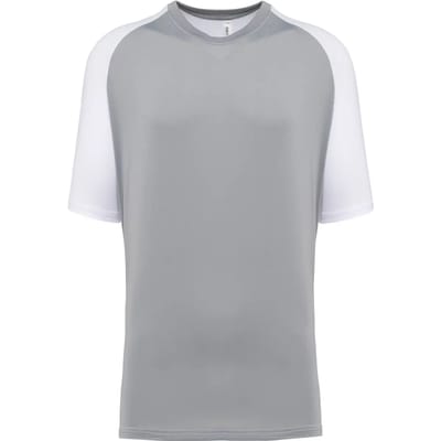 PROACT® Tweekleurig padel-T-shirt met raglanmouwen voor heren PA4030 - White / Fine Grey - 3XL