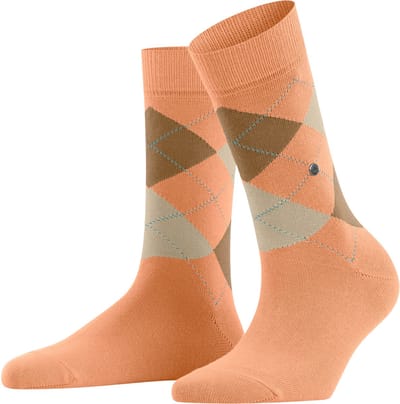 Burlington Queen gedessineerd katoen sokken dames orange - maat 36-41