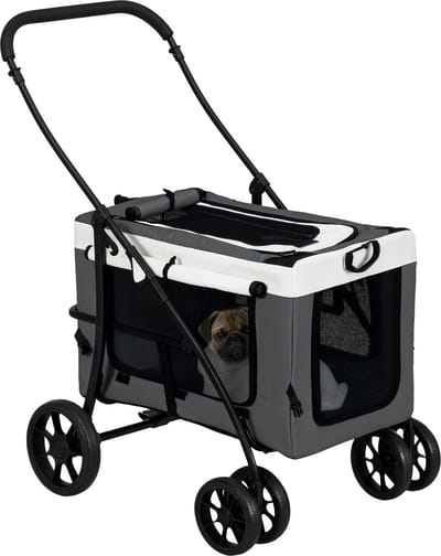 PawHut - Hondenbuggy - inklapbaar - afneembare mand - met ritssluiting