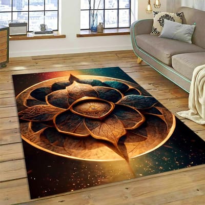 Bohemen Meditatie Mandala Natuur Yoga Bloem Tapijt Tapijt voor Thuis Woonkamer Slaapkamer Bank Deurmat Decor, Gebied Tapijt Antislipmat 40x60cm