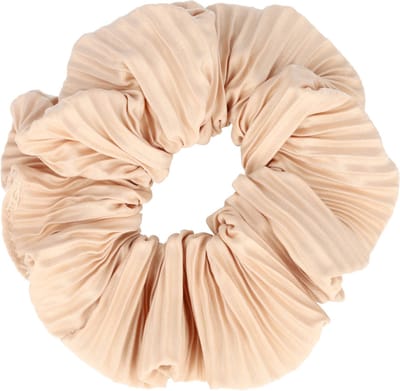 Haarsoires Haarelastiek Scrunchie – Ribbel Stof – Beige - Haarkrinkel - Haar Elastiek met Stof - Zacht & Haarvriendelijk