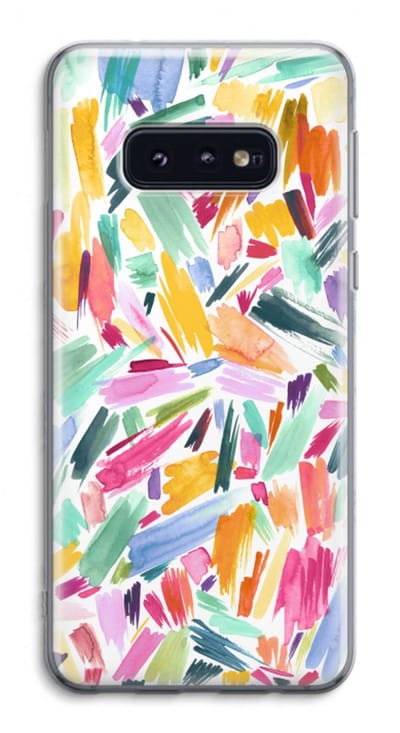 Case Company® - Hoesje geschikt voor Samsung Galaxy S10e hoesje - Watercolor Brushstrokes - Soft Cover Telefoonhoesje - Bescherming aan alle Kanten en Schermrand
