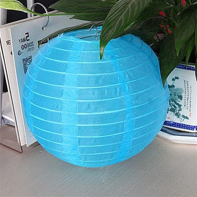 Nylon Lantaarn - Zijde Lampion - Feestelijke Decoratie - Waterdicht Materiaal - 8 inch - Blauw