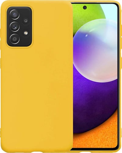 Hoesje - Geschikt voor Samsung Galaxy A52 - Sterk & Shockproof - Siliconen Case - Hoes Cover - Telefoonhoes - Geel