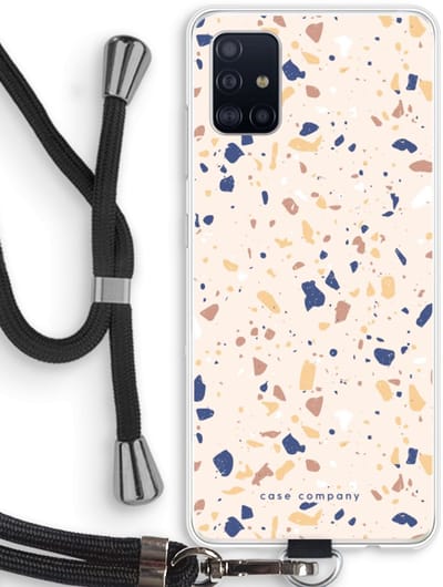 Case Company® - Hoesje met koord geschikt voor Samsung Galaxy A51 4G hoesje met Koord - Terrazzo N°23 - Telefoonhoesje met Zwart Koord - Bescherming aan alle Kanten en Over de Schermrand