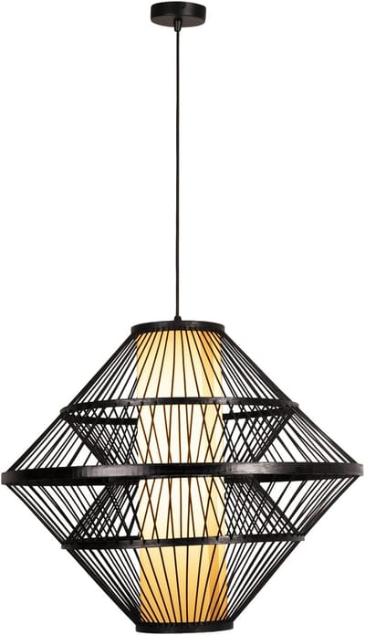 Lucide PASQUINO - Hanglamp - Ø 60 cm - 1xE27 - Zwart | Essential - Japandi