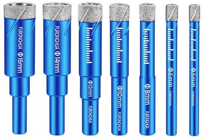 Dailygoody - Diamant Boor Set - 6-Delige Boorset voor Keramiek en Graniet - Voor Professioneel Gebruik - Voor Marmer en Glas - Geschikt voor Diverse M...
