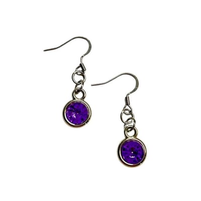 2 Love it - Bling - Oorbellen - Stainless steel - Lila - Zilverkleurig
