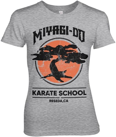Cobra Kai Miyagi-Do Karate School Girly Tee dames-T-shirt, heather-grijs