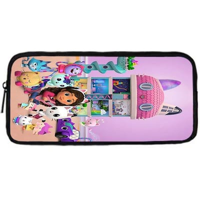Schattige Gabby's Cartoon Poppenhuis Kinder Schoolrugzak met Lunchtassen, Etuis, Schooltassen voor Jongens Meisjes Beste Cadeau