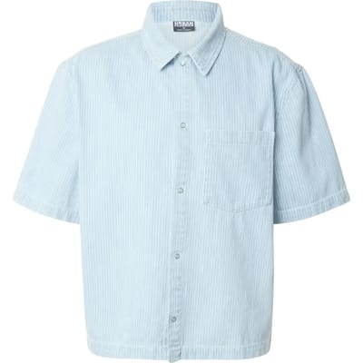 Urban Classics - Pinstriped Casual Denim Overhemd - S - Blauw