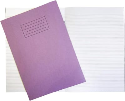 SnelShoppen - Set van 10 A4 Oefenboeken Paars 40 Pagina's Handwriting Schrijfboeken met 75gsm WF Papier en 225gsm Manilla Cover voor Kinderen en Schoo