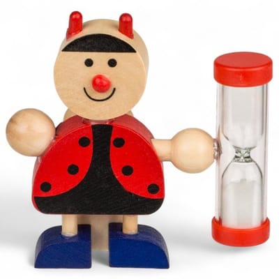 Tandenborstelhouder met Zandloper - Houten Tandenborstelhouder - Grappige Dierenfiguren - Educatief en Decoratief - 3 Minuten Timer - Kindvriendelijk Ontwerp - Tandenborstelstandaard