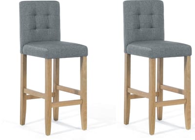 MADISON - Barkruk - Set van 2 - Grijs - Polyester