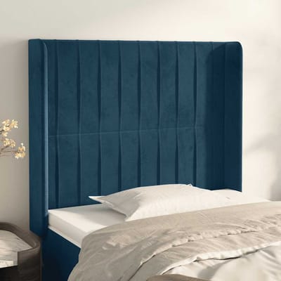vidaXL - Hoofdbord - met - randen - 83x16x118/128 - cm - fluweel - blauw
